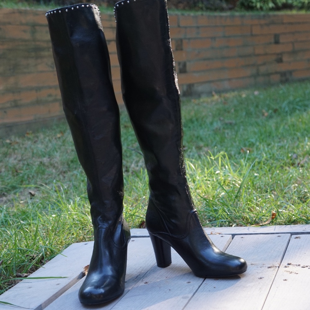 *LIKE NEW* BLACK KNEE HIGH FRANCO SARTO BOOTS